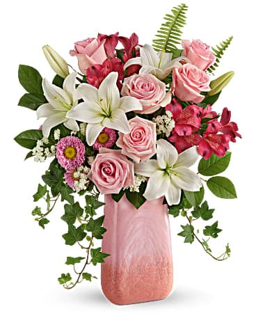 Teleflora's Pink n' Peach Paradise Bouquet T20M500 in Chicago IL