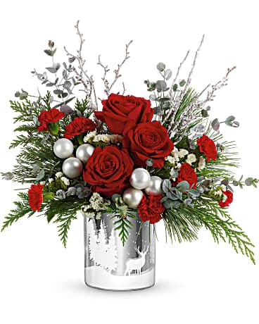 Teleflora S Wintry Wishes Bouquet In Des Moines Ia Hy Vee Floral Shop