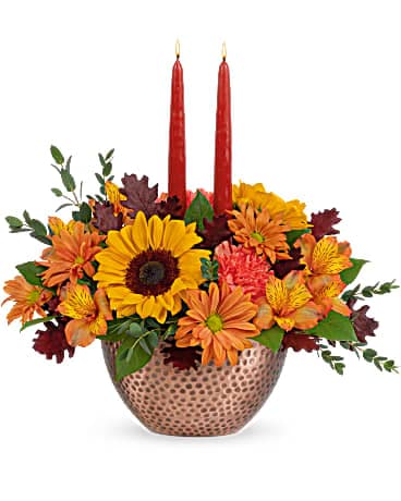 Teleflora's Autumn Copper Centerpiece Bouquet