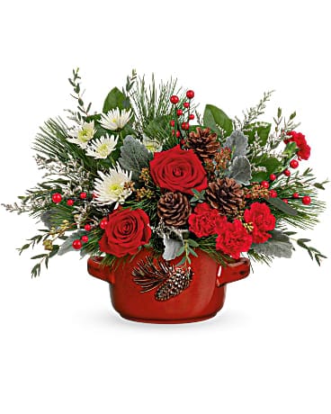 Teleflora's Vintage Stoneware Centerpiece Bouquet