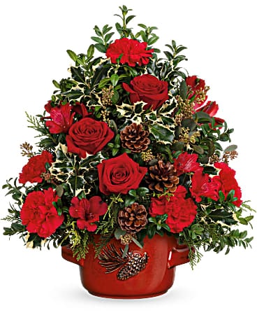 Teleflora's Holly & Pinecones Tree Bouquet Bouquet