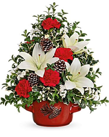 Teleflora's Christmas Lilies Tree Bouquet Bouquet