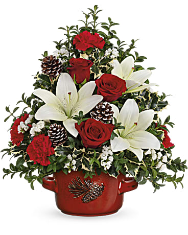 Teleflora's Christmas Lilies Tree Bouquet Bouquet