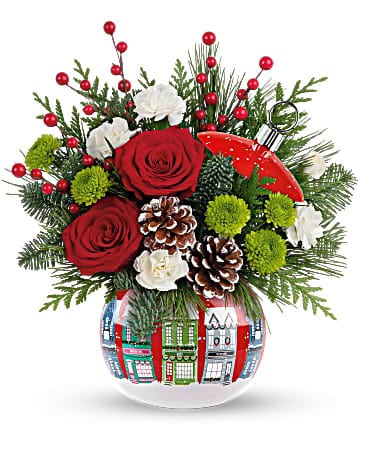 Sleigh Bells Floral Arrangement Christmas in Prairie Grove, AR - Designs By  Flowers-N-Friends LLC