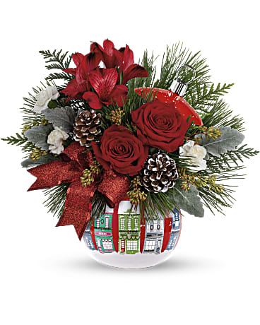 Edelweiss'  Festive Holiday Houses Bouquet Bouquet