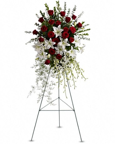 Lily and Rose Tribute Spray Sympathy Arrangement