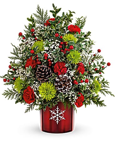 Teleflora's Festive Snowflake Tree Bouquet