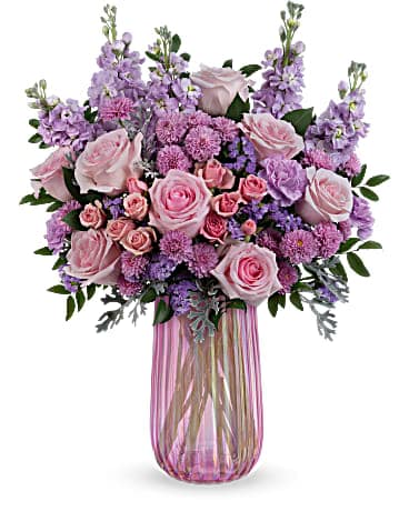 Bouquet Bonbon - Roses aux tons magenta fuchsia