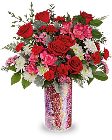 Red Hot Roses & Tulips Flower Arrangement in Blythewood, SC