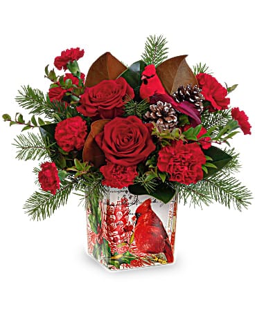 Teleflora's Joyful Cardinal Bouquet Bouquet