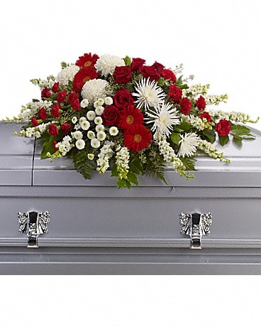 Strength and Wisdom Casket Spray Sympathy Arrangement