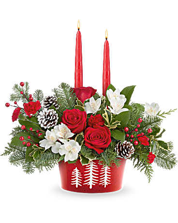 Teleflora's Evergreen Charm Centerpiece