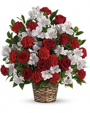 Truly Beloved Bouquet Basket Arrangement