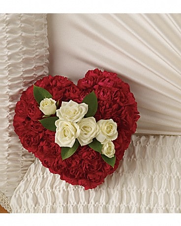 A Devoted Heart Casket Insert Specialty Arrangement