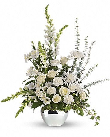 Serene Reflections Bouquet Basket Arrangement