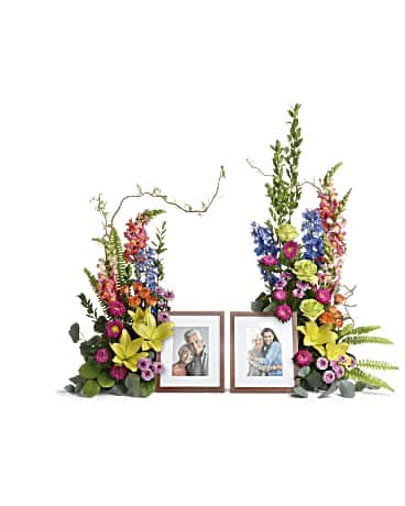 Loving Farewell Photo Tribute Bouquet Flower Arrangement