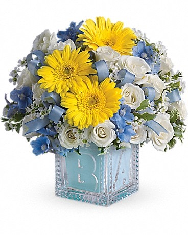 Baby's First Block by Teleflora - Blue Bouquet