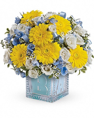 Baby's First Block by Teleflora - Blue Bouquet