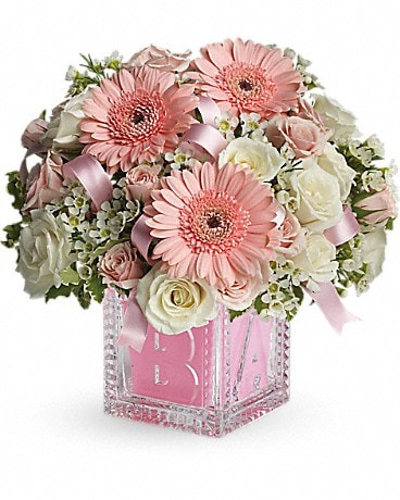 Baby's First Block by Teleflora - Pink Bouquet