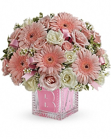Baby's First Block by Teleflora - Pink Bouquet