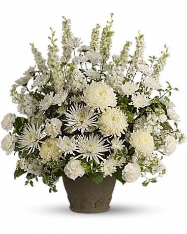 Classic All White Arrangement for Sympathy