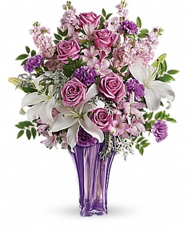 Teleflora's Lavished In Lilies Bouquet-CLEAR VASE Bouquet