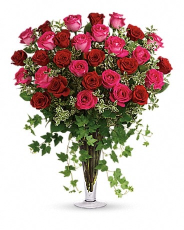 A Dozen Red & Pink Roses at From You Flowers