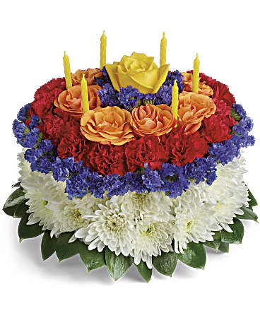 Your Wish Is Granted Birthday Cake Bouquet Flower Arrangement