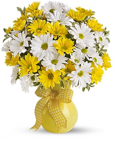 Yellow Rose and White Daisy Bouquet