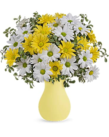 Yellow Rose and White Daisy Bouquet