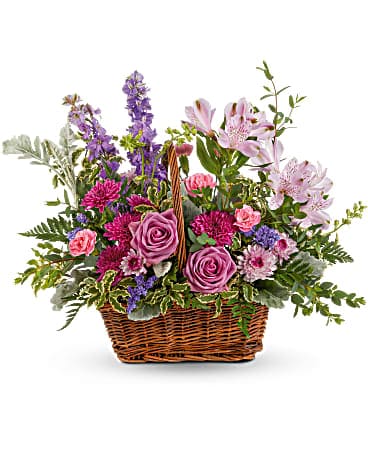 Teleflora's Lavender Meadow Bouquet Basket Arrangement