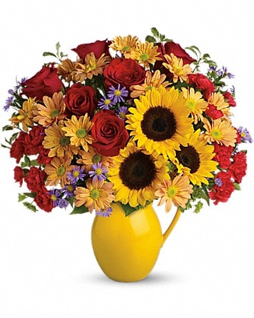 Sunny Day Pitcher of Joy from Agnew Florist Bouquet