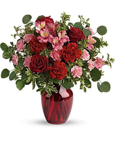 Love's Divine Bouquet - 12 Red and 8 White Roses for Fall