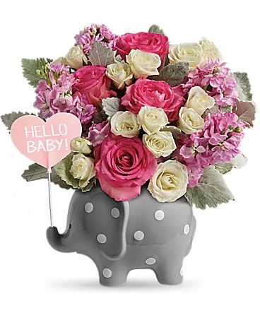 Teleflora's Hello Sweet Baby - Pink Bouquet