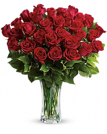 Love and Devotion - Long Stemmed Red Roses Bouquet