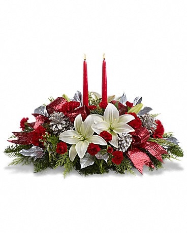 christmas flower basket arrangement