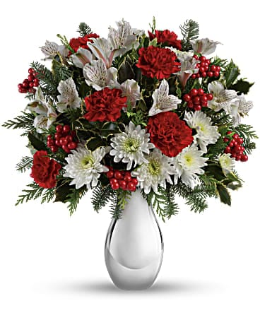 Teleflora's Silver And Snowflakes Bouquet Bouquet