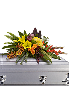 Island Memories Casket Spray - Sympathy Arrangement