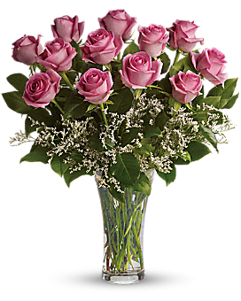 Make Me Blush - Dozen Long Stemmed Pink Roses - Bouquet