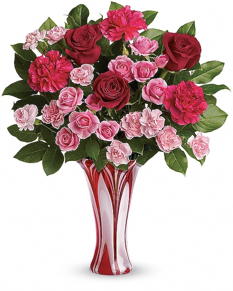 Pink Reflections Telefloras Bouquet With Roses Baby's First Block By