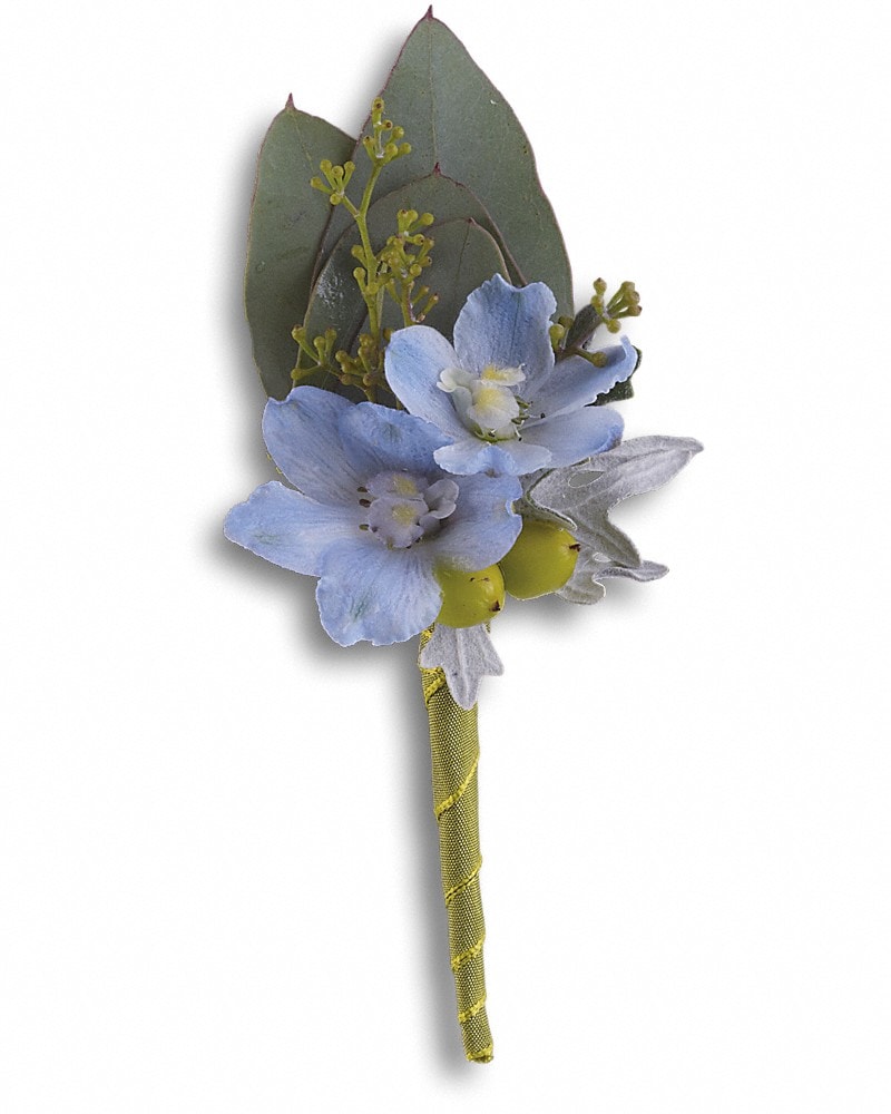 Hero's Blue Boutonniere in Rapid City SD - Forget-Me-Not Floral
