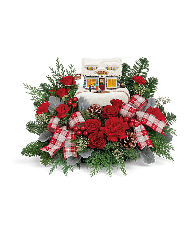 さらです【SALE】フラワーアレンジChristmasトレジャーBOX2点 Thomas Kinkade's Sweet Shoppe Bouquet T22X200 in Chicago IL