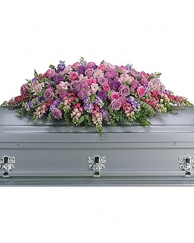 Lavender Tribute Casket Spray Sympathy Arrangement