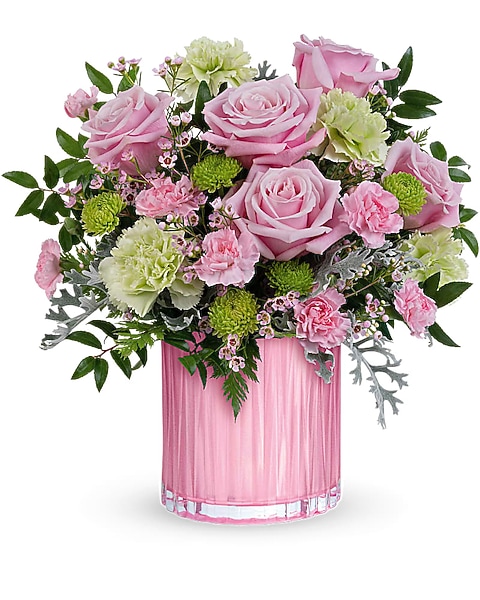 Teleflora Chevy With Roses Rosy Birthday Present Bouquet