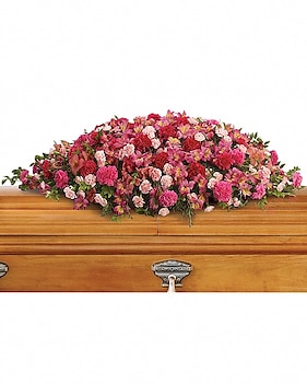 A Life Loved Casket Spray Sympathy Arrangement