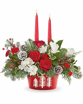 Teleflora's Evergreen Charm Centerpiece Bouquet