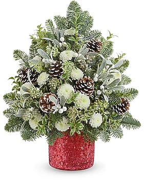 Teleflora's Winter Whisper Tree Bouquet