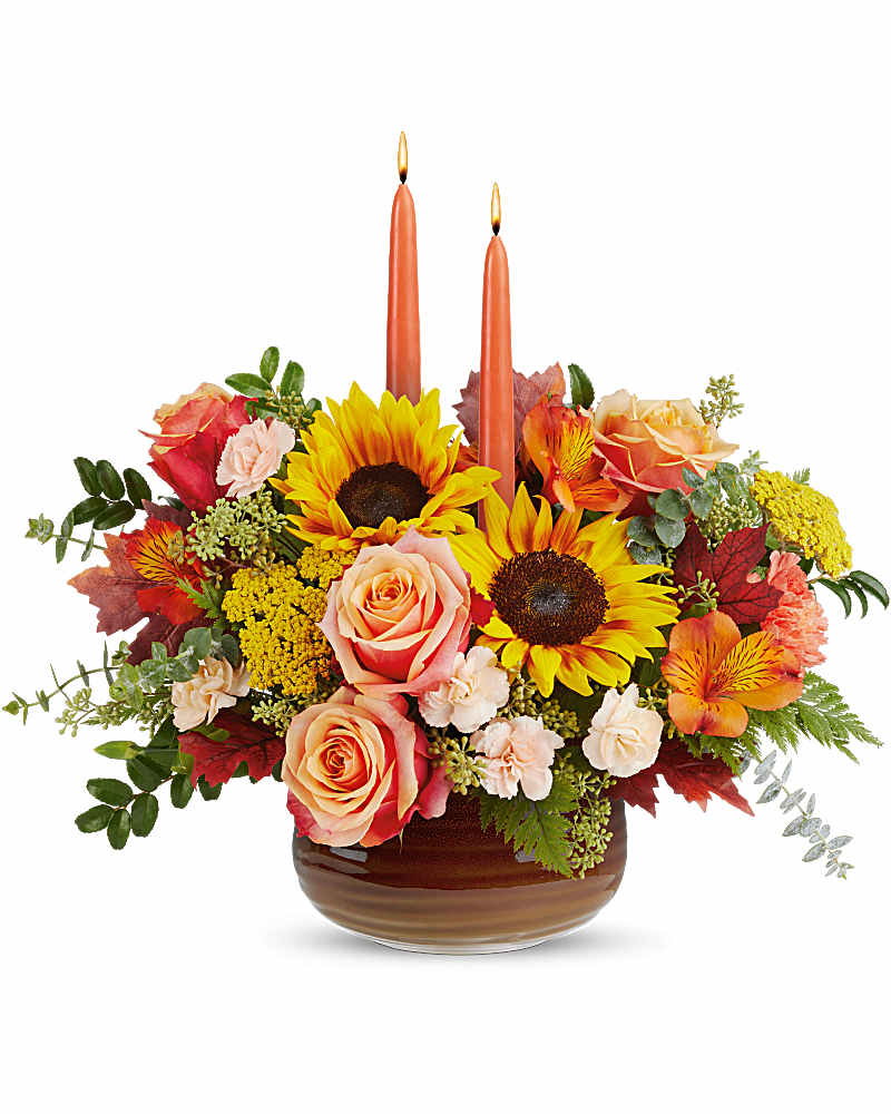 Teleflora's Fall's Harvest Centerpiece in Auburn WA - Buds & Blooms