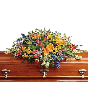 Colorful Reflections Casket Spray Sympathy Arrangement