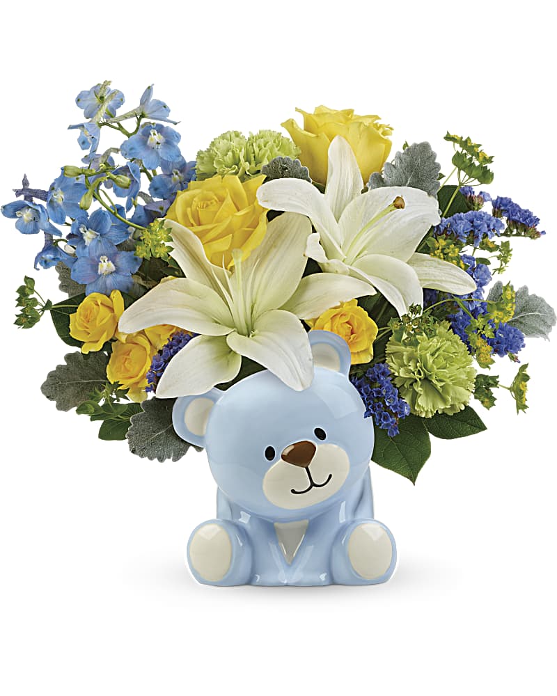Teleflora's Sunny Cheer Bear Bouquet in Freeport IL - Deininger